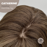JBEXTENSION 25 Inches Scalpiana Hazelnut 3.5X4 Hard Silky Top Natural Scalp Effect Wig With Bangs CATHERINE HAZELNUT