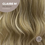 JBEXTENSION Peluca de encaje frontal precortada rubia mezcla de ondas corporales de 22 pulgadas CLAIRE M BLONDE