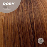 JBEXTENSION 22 Inches Copper Medium Length Women Pre-Cut Frontlace Glueless Wig ROBY COPPER