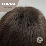 JBEXTENSION 18 Inches Dark Brown Curly Women Fashion Full Machine Wig With Bangs LORNA DARK BROWN【PLUS PERMATEASE】【BENDY EAR TABS】