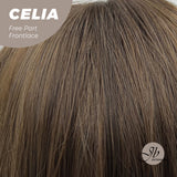 JBEXTENSION 22 Inches Mix Brown Curly Pre-Cut Frontace Wave Glueless Wig CELIA