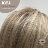 JBEXTENSION 22 Inches Mix Ash Blonde Pre-Cut Snowflake Lace Frontlace Glueless Wig KEL MIX ASH BLONDE【PERMATEASE】【BENDY EAR TABS】- M/L