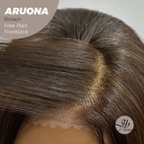 Nichole's Selection - 28 Inches Brown Straight 13X3.5 Free Part Pre-Cut Frontlace Glueless Wig ARUONA BROWN