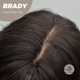 JBEXTENSION 12 Inches Scalpiana Wave Midnight Brown( Black/Brown) 3.5X4 Hard Silky Top Natural Scalp Effect Wig with Bang BRADY