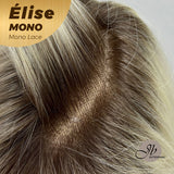 JBEXTENSION ÉLISE MONO Full Monofilament Wig 16 Inches Dirty Blonde With Dark Root Curly Mono Lace Wig Élise Mono