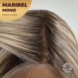 JBEXTENSION MARIBEL MONO Monofilament Handmade Wig 6X5 Full Monofilament Hand Tied Top Wig 16 Inches Blonde With Dark Root Wave Mono Lace Wig With Anti-slip Silicone Strips Glueless Wig Maribel Mono【BENDY EAR TABS】