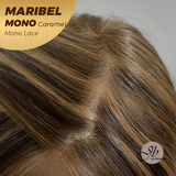 JBEXTENSION MARIBEL MONO Monofilament Handmade Wig 6X5 Full Monofilament Hand Tied Top Wig 16 Inches Caramel Wave Mono Lace Wig With Anti-slip Silicone Strips Glueless Wig MARIBEL MONO CARAMEL【BENDY EAR TABS】