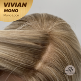 JBEXTENSION VIVIAN MONO Monofilament Handmade Wig 6X5 Full Monofilament Hand Tied Top Wig 12 Inches Blonde Wave Mono Lace Wig With Anti-slip Silicone Strips Glueless Wig VIVIAN MONO【BENDY EAR TABS】