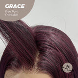 JBEXTENSION 30 Inches Dark Red Extra Long Straight Lace Front Wig.Pre Plucked 6*14 HD Transparent Lace Frontal Glueless Wig GRACE