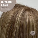 JBEXTENSION 18 Inches Hazelnut Blonde Highlight Pre-Cut Snowflake Lace Frontlace Glueless Wig KHLOE LONG HAZELNUT【PERMATEASE】【BENDY EAR TABS】
