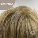 JBEXTENSION Pixie Cut Champagne Half Real Human Hair Half Futura Fiber Fashion Wig MARTHA