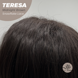 JBEXTENSION 18 Inches Midnight Brown( Black/Brown) Pre-Cut Snowflake Lace Frontlace Glueless Wig TERESA MIDNIGHT BROWN【PERMATEASE】【BENDY EAR TABS】