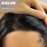 Nichole's Selection -12 Inches Bob Cut Black Pre-Cut Snowflake Lace Frontlace Glueless Wig KHLOE BLACK【PERMATEASE】【BENDY EAR TABS】