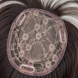 JBEXTENSION 16 Inches Scalpiana Hard Silky Topper Clip in Synthetic Fiber Wave Topper Hair Piece Hair with Bangs for Women Clip in Top Crown Hair Clip on Toupee Hairpiece for Slight Hair Loss/Thinning Hair