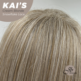 JBEXTENSION 18 Inches Cream Blonde Pre-Cut Snowflake Lace Frontlace Glueless Wig KAI'S CREAM BLONDE【PERMATEASE】【BENDY EAR TABS】