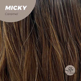 JBEXTENSION 26 Inches Caramel Body Wave With Dark Root Wig With Bangs MICKY CARAMEL