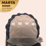 JBEXTENSION MARTA MONO DARK BROWN Monofilament Handmade Wig 6X5 Full Monofilament Hand Tied Top Wig 10 Inches Dark Brown Mono Lace Handmade Futura Fiber Wig With Anti-slip Silicone Strips Glueless Wig MARTA MONO DARK BROWN【BENDY EAR TABS】