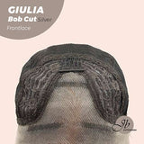 JBEXTENSION Peluca Bob Cut Mix Silver Frontlace de 14 pulgadas GIULIA BOB SILVER (PARTE LIBRE)