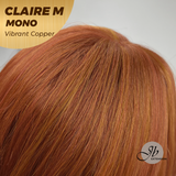 HOT OF SEASON - CLAIRE MONO VIBRANT COPPER Partial Monofilament Wig 22 Inches Vibrant Copper Partial Mono Lace Glueless Wig Claire Mono Vibrant Copper【BENDY EAR TABS】