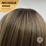 JBEXTENSION NICHOLE MONO Monofilament Handmade Wig 6X5 Full Monofilament Hand Tied Top Wig 23 Inches Hazelnut Mono Lace Wig With Anti-slip Silicone Strips Glueless Wig NICHOLE MONO【BENDY EAR TABS】
