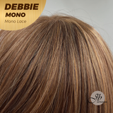 JBEXTENSION DEBBIE MONO Monofilament Handmade Wig 6X5 Full Monofilament Hand Tied Top Wig 15 Inches Copper Mono Lace Wig With Anti-slip Silicone Strips Glueless Wig DEBBIE MONO【BENDY EAR TABS】