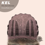 JBEXTENSION 22 Inches Mix Ash Blonde Pre-Cut Snowflake Lace Frontlace Glueless Wig KEL MIX ASH BLONDE【PERMATEASE】【BENDY EAR TABS】- M/L