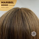 JBEXTENSION MARIBEL MONO Monofilament Handmade Wig 6X5 Full Monofilament Hand Tied Top Wig 16 Inches Caramel Wave Mono Lace Wig With Anti-slip Silicone Strips Glueless Wig MARIBEL MONO CARAMEL【BENDY EAR TABS】