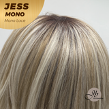 JBEXTENSION JESS MONO Monofilament Handmade Wig 6X5 Full Monofilament Hand Tied Top Wig 10 Inches Blonde Mono Lace Wig With Anti-slip Silicone Strips Glueless Wig JESS MONO【BENDY EAR TABS】