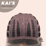 JBEXTENSION 18 Inches Milan Blonde Pre-Cut Snowflake Lace Frontlace Glueless Wig KAI'S MILAN BLONDE【PERMATEASE】【BENDY EAR TABS】- M/L