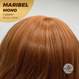 JBEXTENSION MARIBEL MONO COPPER Monofilament Handmade Wig 6X5 Full Monofilament Hand Tied Top Wig 16 Inches Copper Wave Mono Lace Wig With Anti-slip Silicone Strips Glueless Wig MARIBEL MONO COPPER【BENDY EAR TABS】