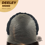 JBEXTENSION DEELEY MONO Full Monofilament Handmade Full Lace Full Hand Tied Wig 20 Inches Black Mono Lace Handmade Futura Fiber Wig Glueless Wig DEELEY MONO【BENDY EAR TABS】