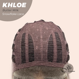 JBEXTENSION 12 Inches Bob Cut Butter Milk Pre-Cut Snowflake Lace Frontlace Glueless Wig KHLOE BUTTER MILK【PERMATEASE】【BENDY EAR TABS】- M/L