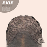 JBEXTENSION 22 Inches Dark Brown Pre-Cut Free Part Frontlace Glueless Wig EVIE DARK BROWN