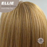 JBEXTENSION 26 Inches Scalpiana Strawberry Blonde Wolf Cut 3.5X4 Hard Silky Top Natural Scalp Effect Wig With Bangs ELLIE STRAWBERRY BLONDE Silk Top