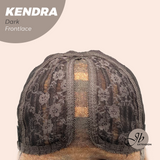 JBEXTENSION 16 Inches Dark Auburn Highlight Pre-Cut Frontlace Glueless Wig KENDRA DARK