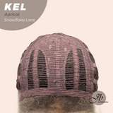 JBEXTENSION 22 Inches Apricot Pre-Cut Snowflake Lace Frontlace Glueless Wig KEL APRICOT【PERMATEASE】【BENDY EAR TABS】- M/L