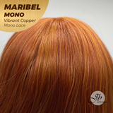 JBEXTENSION MARIBEL MONO VIBRANT COPPER Monofilament Handmade Wig 6X5 Full Monofilament Hand Tied Top Wig 16 Inches Vibrant Copper Wave Mono Lace Wig With Anti-slip Silicone Strips Glueless Wig MARIBEL MONO VIBRANT COPPER【BENDY EAR TABS】