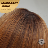 JBEXTENSION MARGARET MONO Monofilament Handmade Wig 6X5 Full Monofilament Hand Tied Top Wig 20 Inches Light Copper Mono Lace Handmade Futura Fiber Wig With Anti-slip Silicone Strips Glueless Wig MARGARET MONO【BENDY EAR TABS】