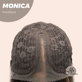 JBEXTENSION 26 Inches Curly Ash Blonde with Dark Root Pre-Cut Frontlace Glueless Wig MONICA