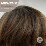 JBEXTENSION 10 Inches Mocha Brown Pre-Cut Side Part Snowflake Lace Frontlace Glueless Wig MICHELLE MOCHA BROWN【BENDY EAR TABS】