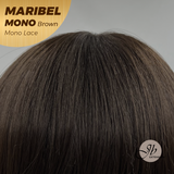 JBEXTENSION MARIBEL MONO Monofilament Handmade Wig 6X5 Full Monofilament Hand Tied Top Wig 16 Inches Brown Wave Mono Lace Wig With Anti-slip Silicone Strips Glueless Wig MARIBEL MONO BROWN【BENDY EAR TABS】