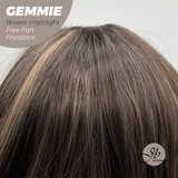 JBEXTENSION 20 Inches Brown Highlight Pre-Cut Free Part Frontlace Glueless Wig GEMMIE BROWN HIGHLIGHT