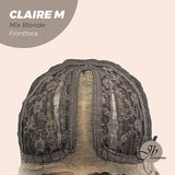 JBEXTENSION Peluca de encaje frontal precortada rubia mezcla de ondas corporales de 22 pulgadas CLAIRE M BLONDE