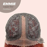 JBEXTENSION Peluca rizada de 26 pulgadas para mujer, color rojo cobrizo, peluca frontal precortada, EMMIE COPPER RED