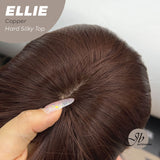 JBEXTENSION 26 Inches Scalpiana Copper Wolf Cut 3.5X4 Hard Silky Top Natural Scalp Effect Wig With Bangs ELLIE COPPER Silk Top
