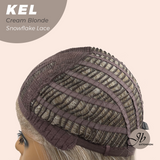 JBEXTENSION 22 Inches Cream Blonde Pre-Cut Snowflake Lace Frontlace Glueless Wig KEL CREAM BLONDE【PERMATEASE】【BENDY EAR TABS】