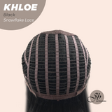Nichole's Selection -12 Inches Bob Cut Black Pre-Cut Snowflake Lace Frontlace Glueless Wig KHLOE BLACK【PERMATEASE】【BENDY EAR TABS】