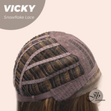 JBEXTENSION 20 Inches Caramel Pre-Cut Snowflake Lace Frontlace Glueless Wig VICKY【PERMATEASE】【BENDY EAR TABS】
