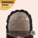 JBEXTENSION DEBORA MONO Monofilament Handmade Wig 6X5 Full Monofilament Hand Tied Top Wig 20 Inches Dark Red Mono Lace Wig With Anti-slip Silicone Strips Glueless Wig DEBORA MONO【BENDY EAR TABS】
