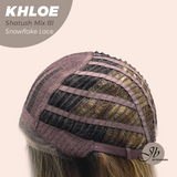 JBEXTENSION 12 Inches Bob Cut Shatush Mix Blonde Pre-Cut Snowflake Lace Frontlace Glueless Wig KHLOE SHATUSH MIX BLONDE【PERMATEASE】【BENDY EAR TABS】